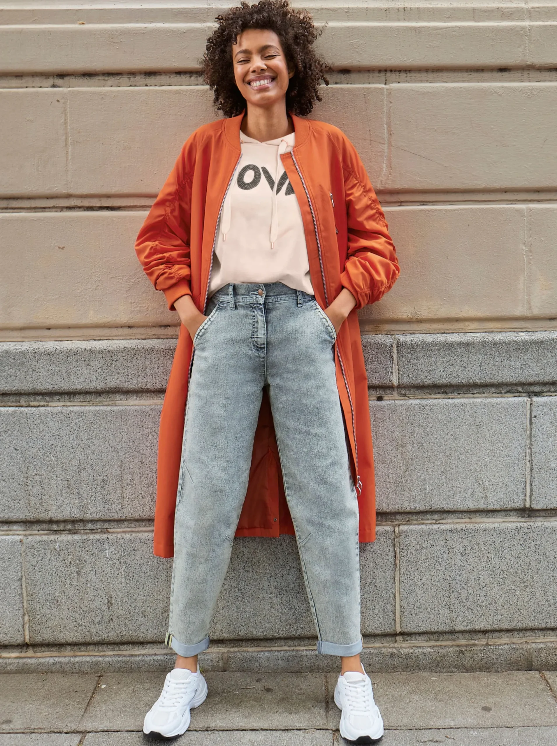 Mäntel|Jacken| Kurzmantel im Blouson-Stil orange