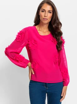 Blusen|heine Langarm-Bluse pink