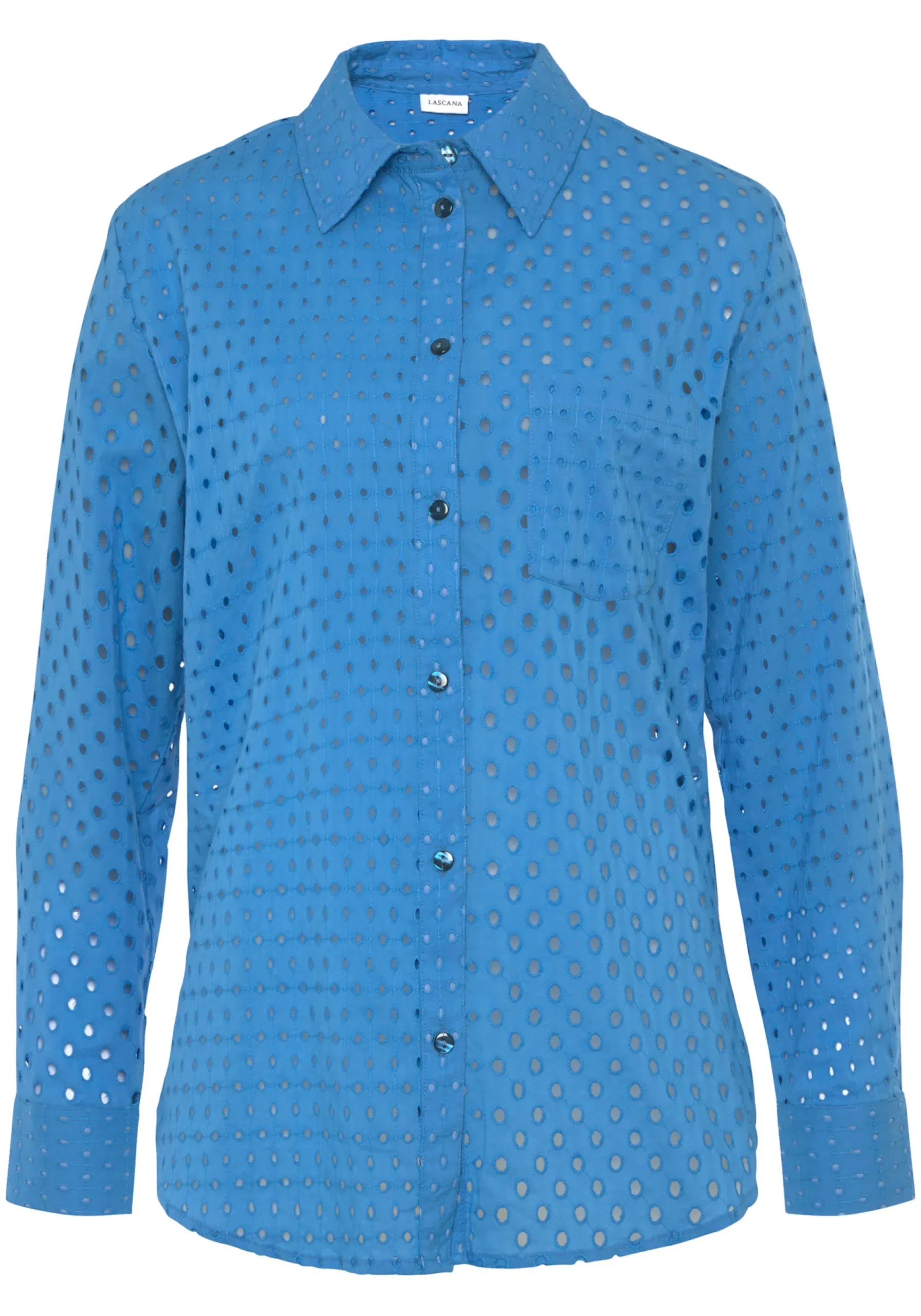 Strandmode|LASCANA Langarmbluse blau