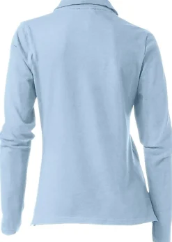 Strandmode|Basics|heine Langarm-Poloshirt in Pikee-Qualität bleu