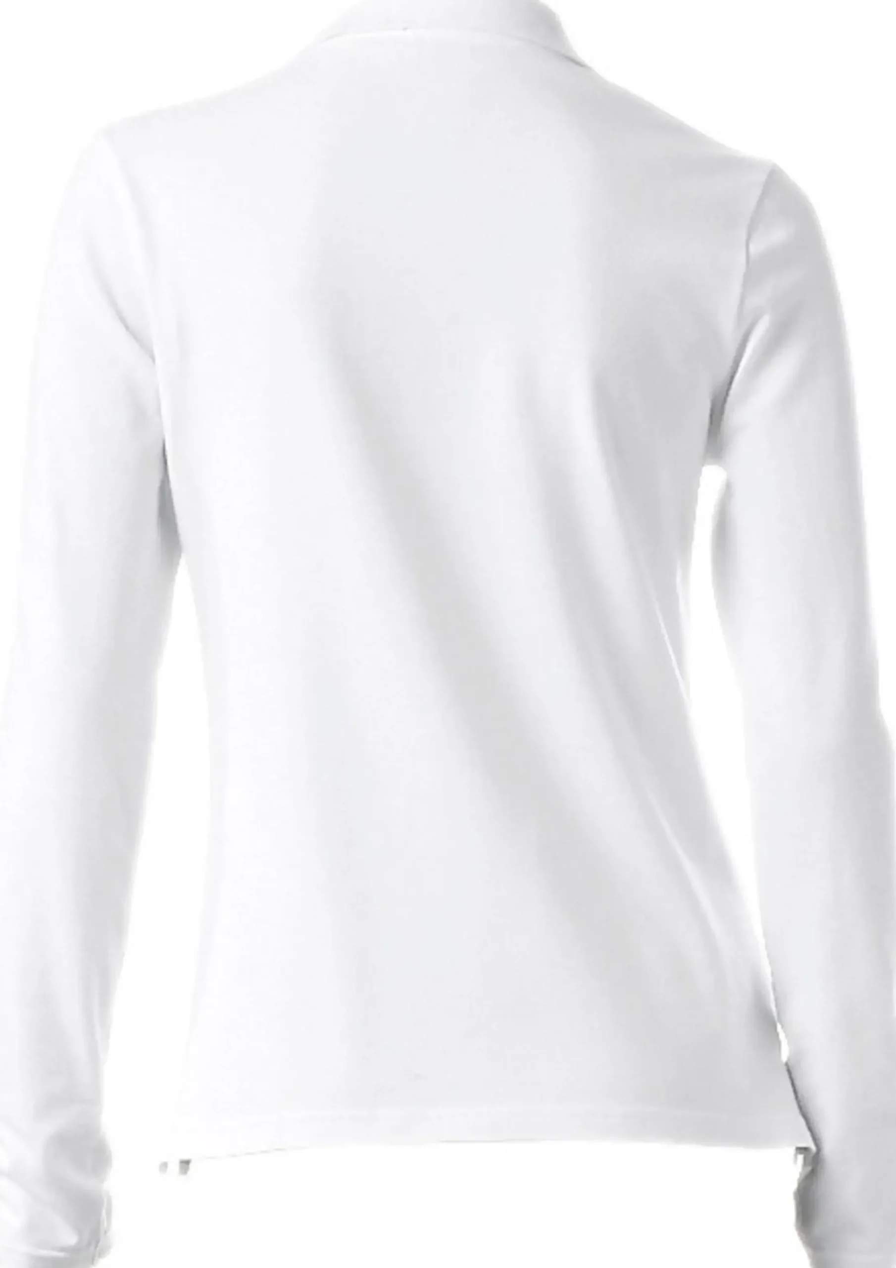 Basics|heine Langarm-Poloshirt in Pikee-Qualität weiß