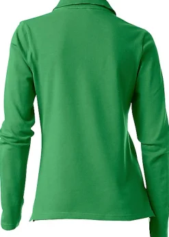 Shirts|heine Langarm-Poloshirt in Pikee-Qualität grün
