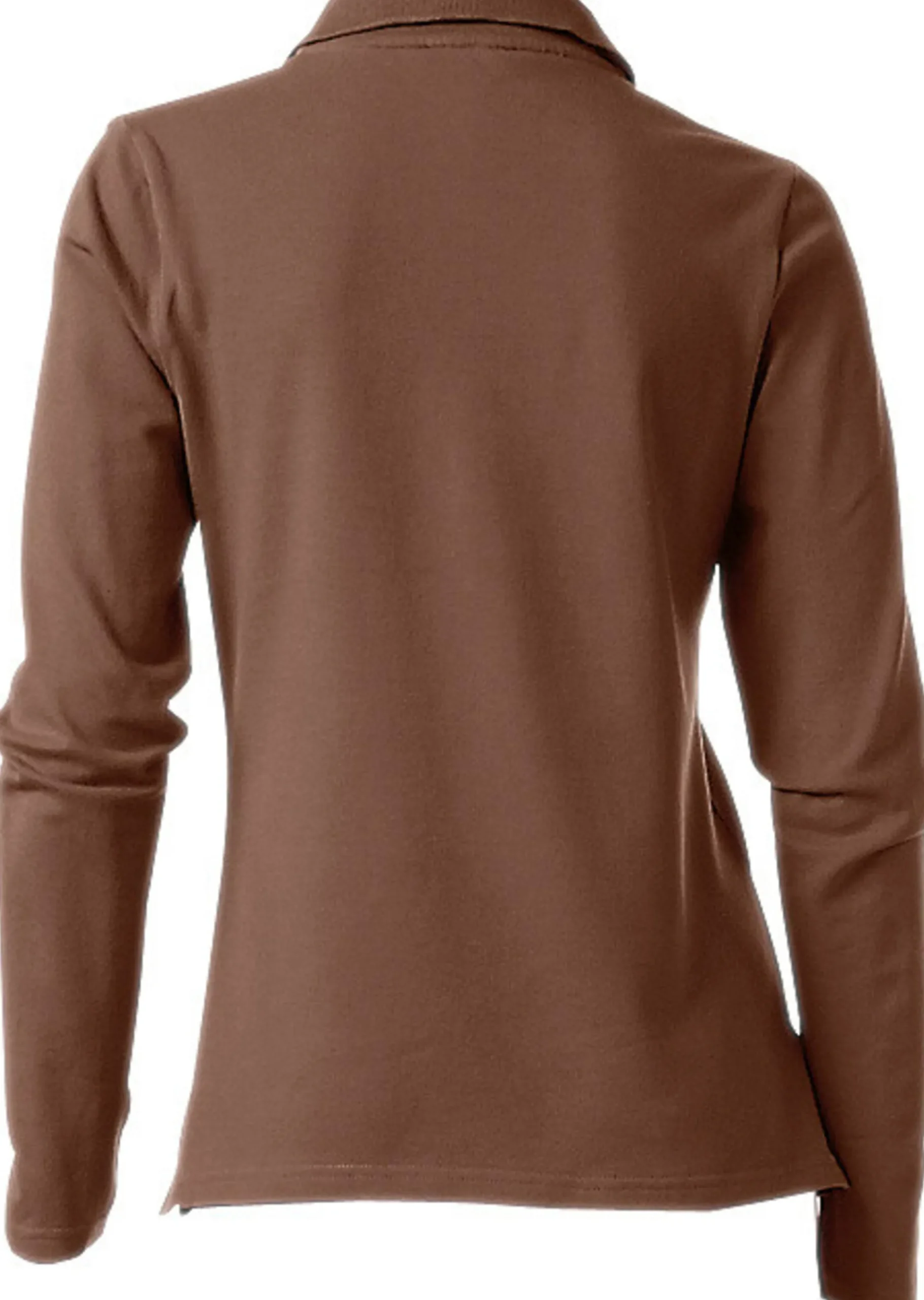 Strandmode|Basics|heine Langarm-Poloshirt in Pikee-Qualität braun