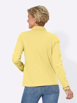 Shirts| Langarm-Poloshirt in reiner Baumwoll-Qualität gelb
