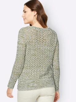 Pullover| Langarm-Pullover ecru-meliert