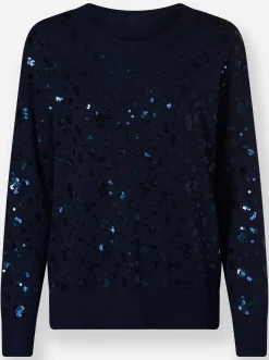 Pullover|heine Langarm-Pullover marine-metallicfarben