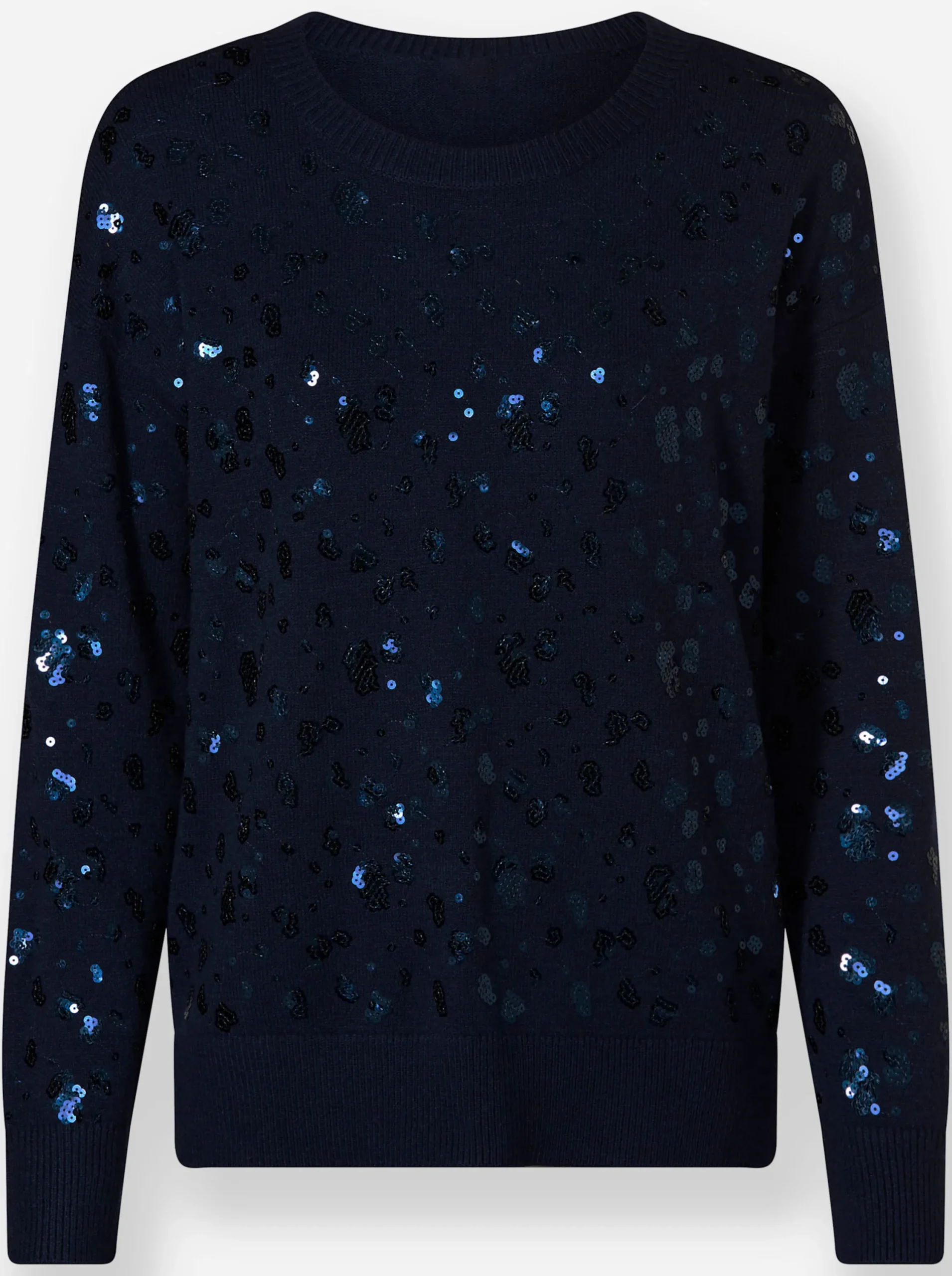 Pullover|heine Langarm-Pullover marine-metallicfarben
