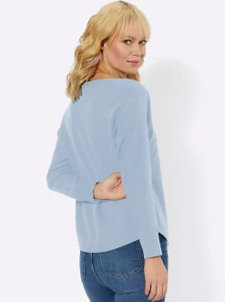 Pullover| Langarm-Pullover hellblau