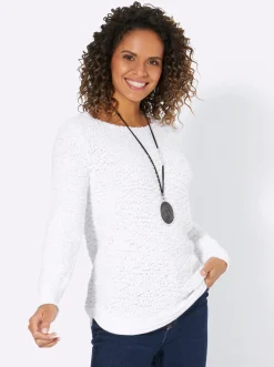 Pullover| Langarm-Pullover ecru