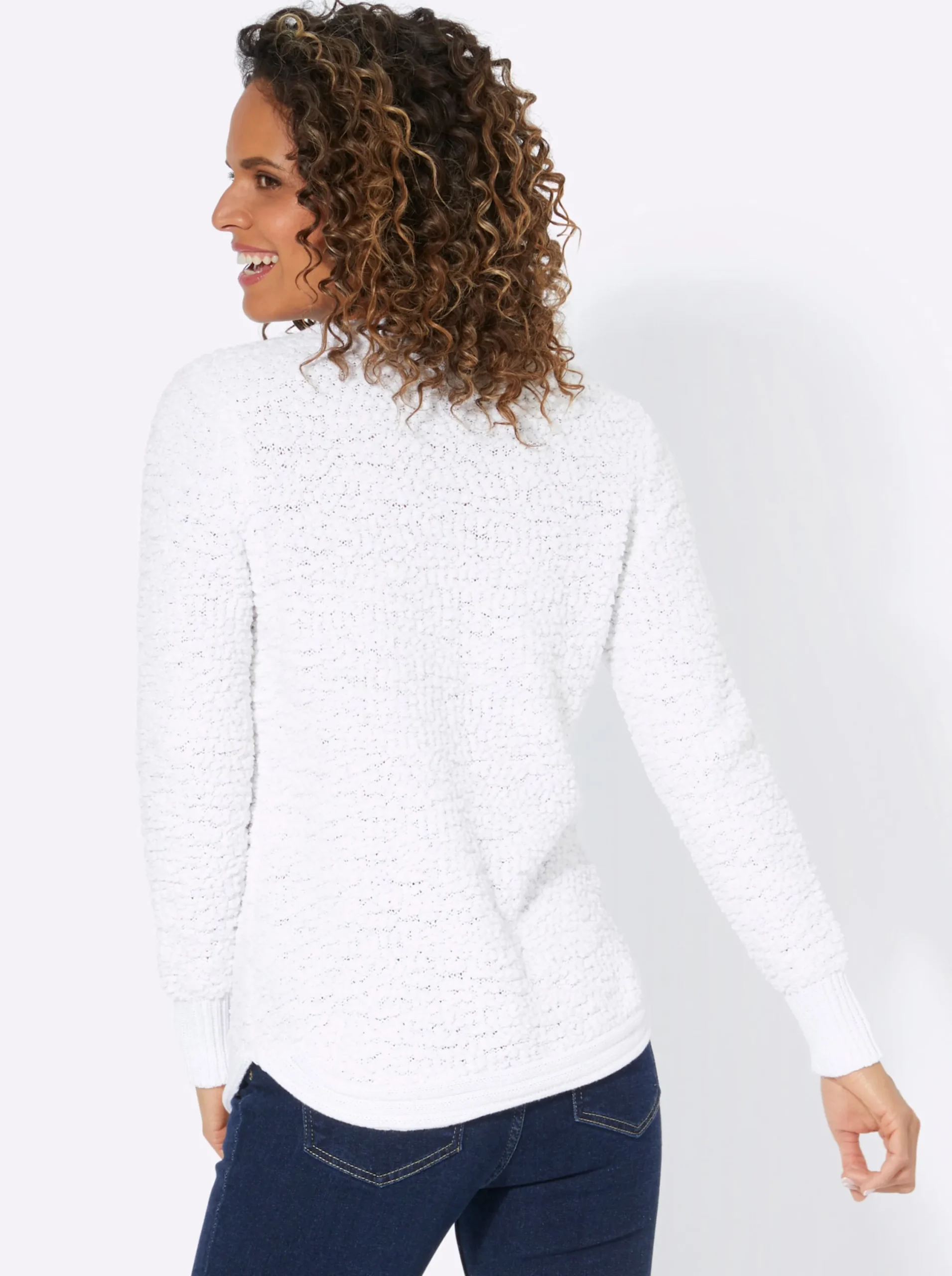 Pullover| Langarm-Pullover ecru