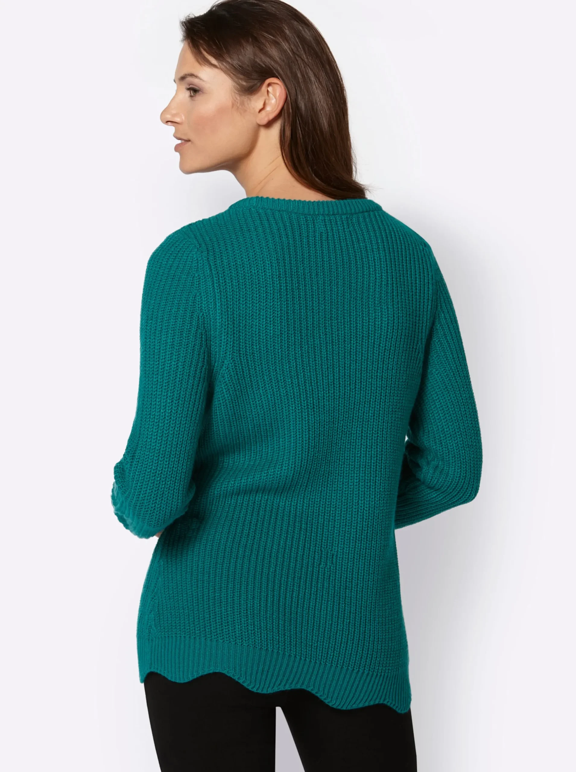 Pullover| Langarm-Pullover petrol