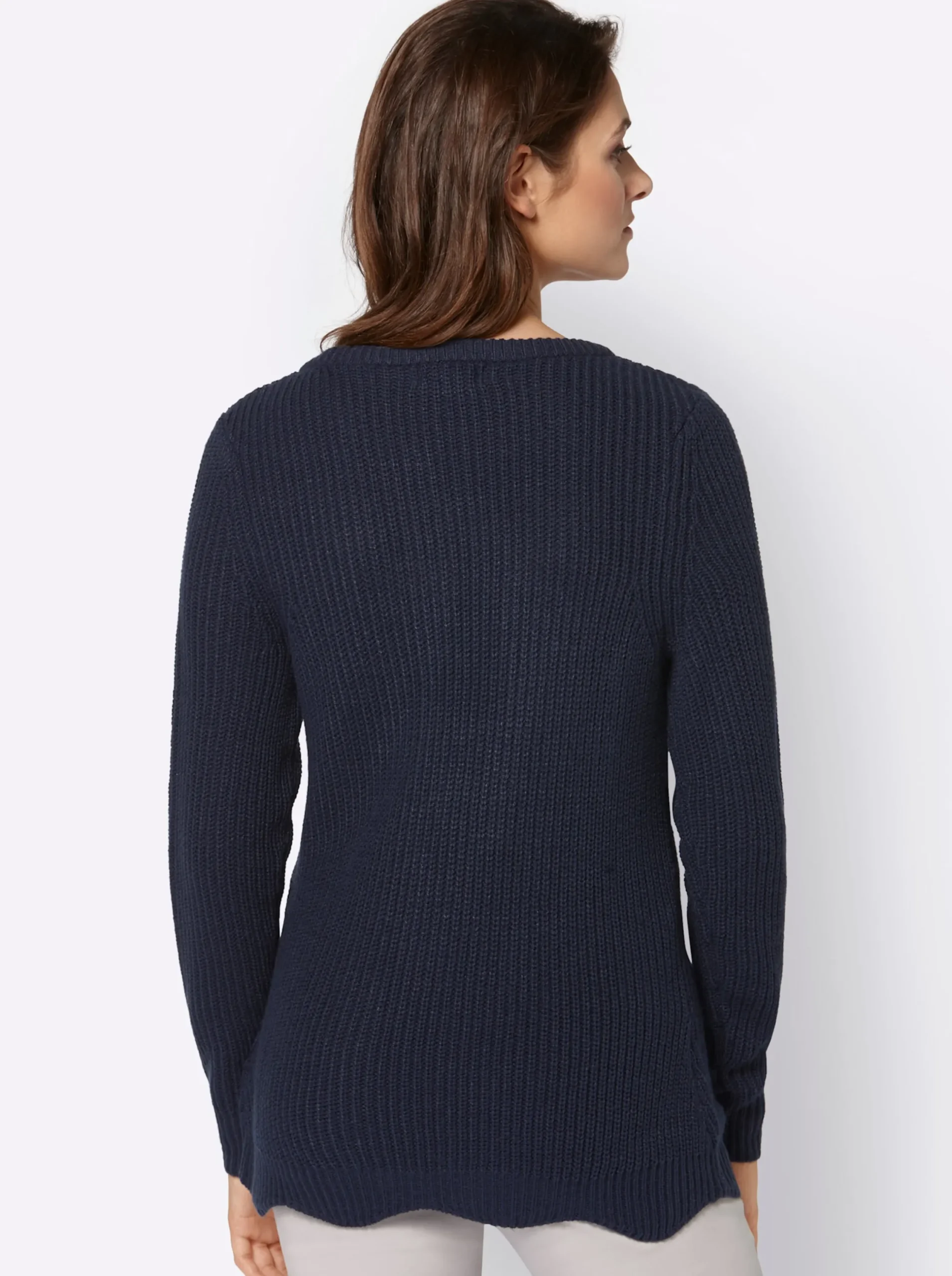 Pullover| Langarm-Pullover marine