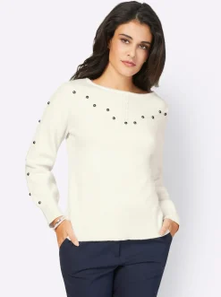 Pullover| Langarm-Pullover ecru