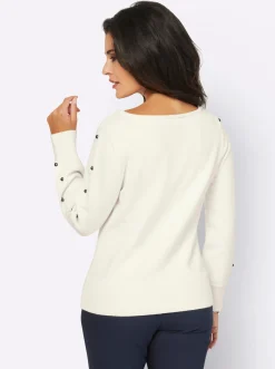 Pullover| Langarm-Pullover ecru