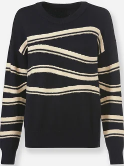 Pullover|heine Langarm-Pullover mit Intarsien-Strick schwarz-sand-gemustert