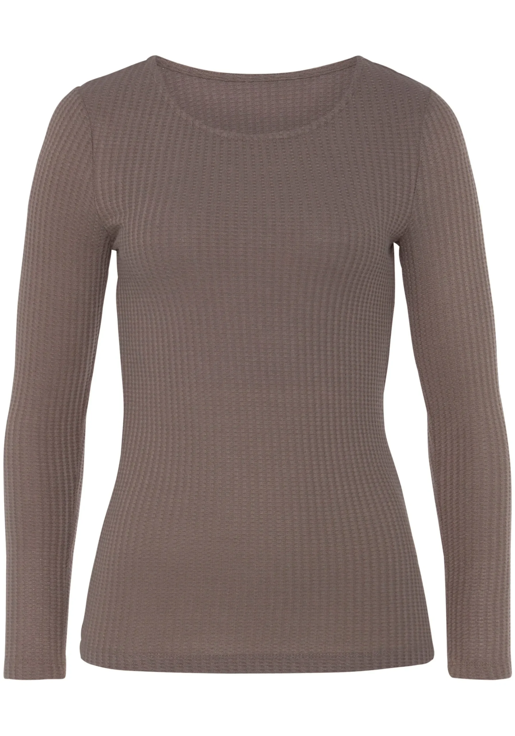 Strandmode|Shirts|LASCANA Langarmshirt taupe