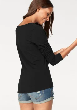 Strandmode|Vivance Langarmshirt schwarz