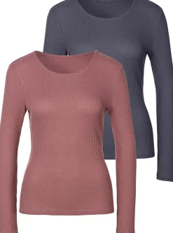Shirts|LASCANA Langarmshirt mauve,navy