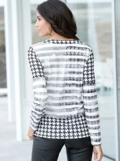 Shirts| Langarmshirt schwarz-rot-bedruckt