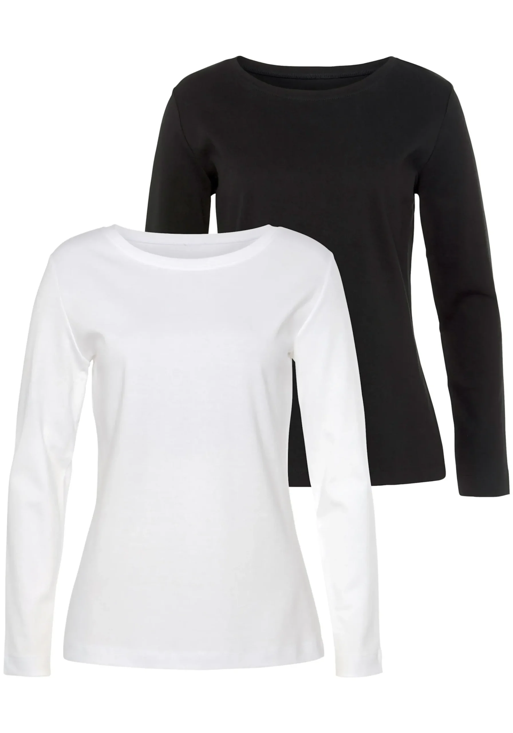 Shirts|Vivance Langarmshirt weiß,black
