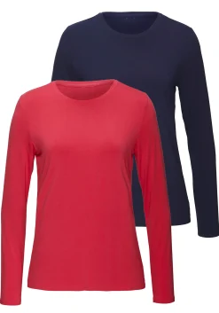 Strandmode|Shirts|LASCANA Langarmshirt pink,navy