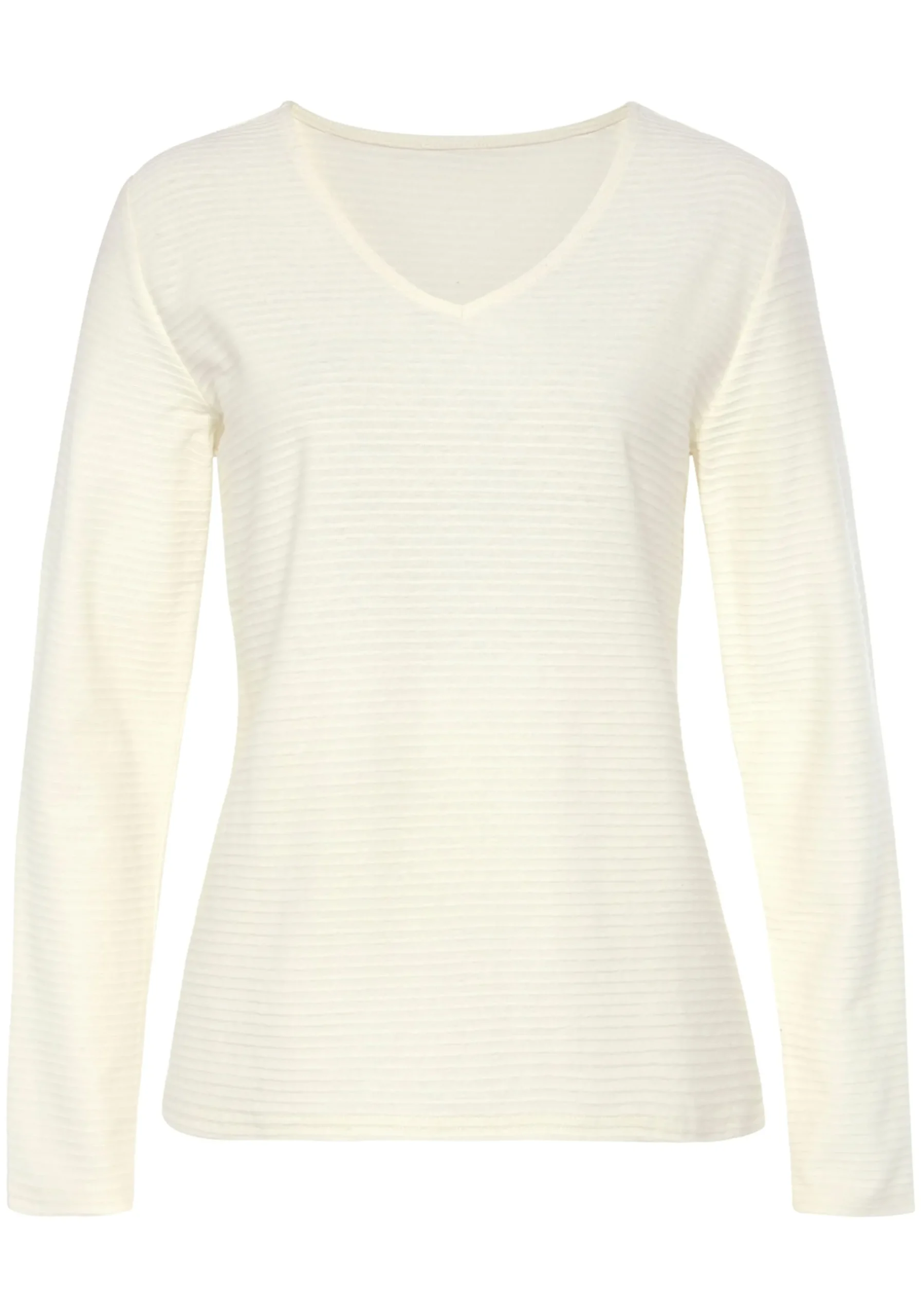 Strandmode|Shirts|LASCANA Langarmshirt creme,schwarz