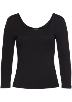 Shirts|LASCANA Langarmshirt schwarz