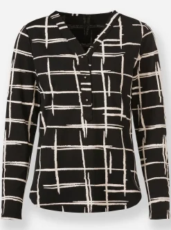 Shirts| Langarmshirt schwarz-ecru