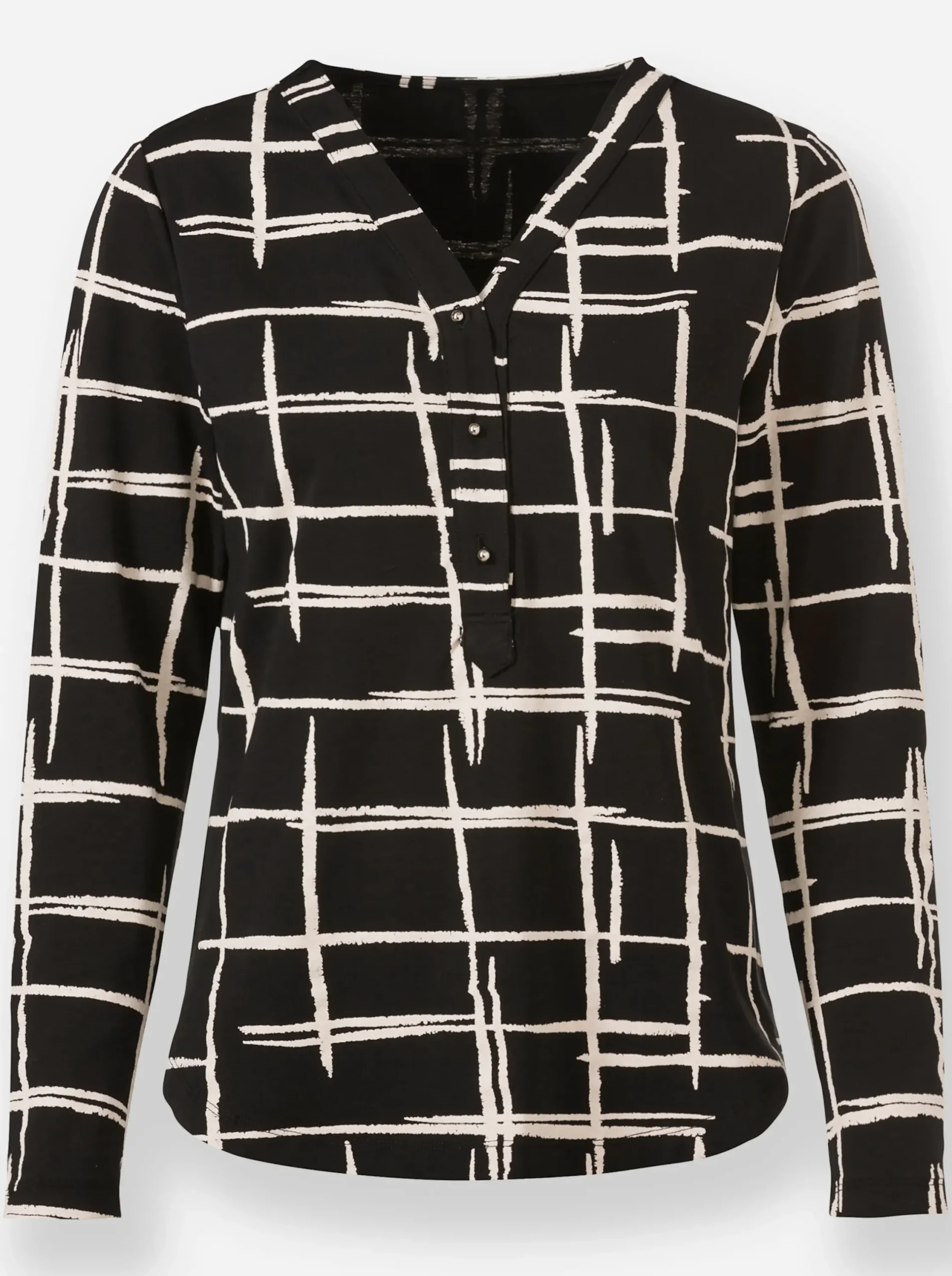 Shirts| Langarmshirt schwarz-ecru