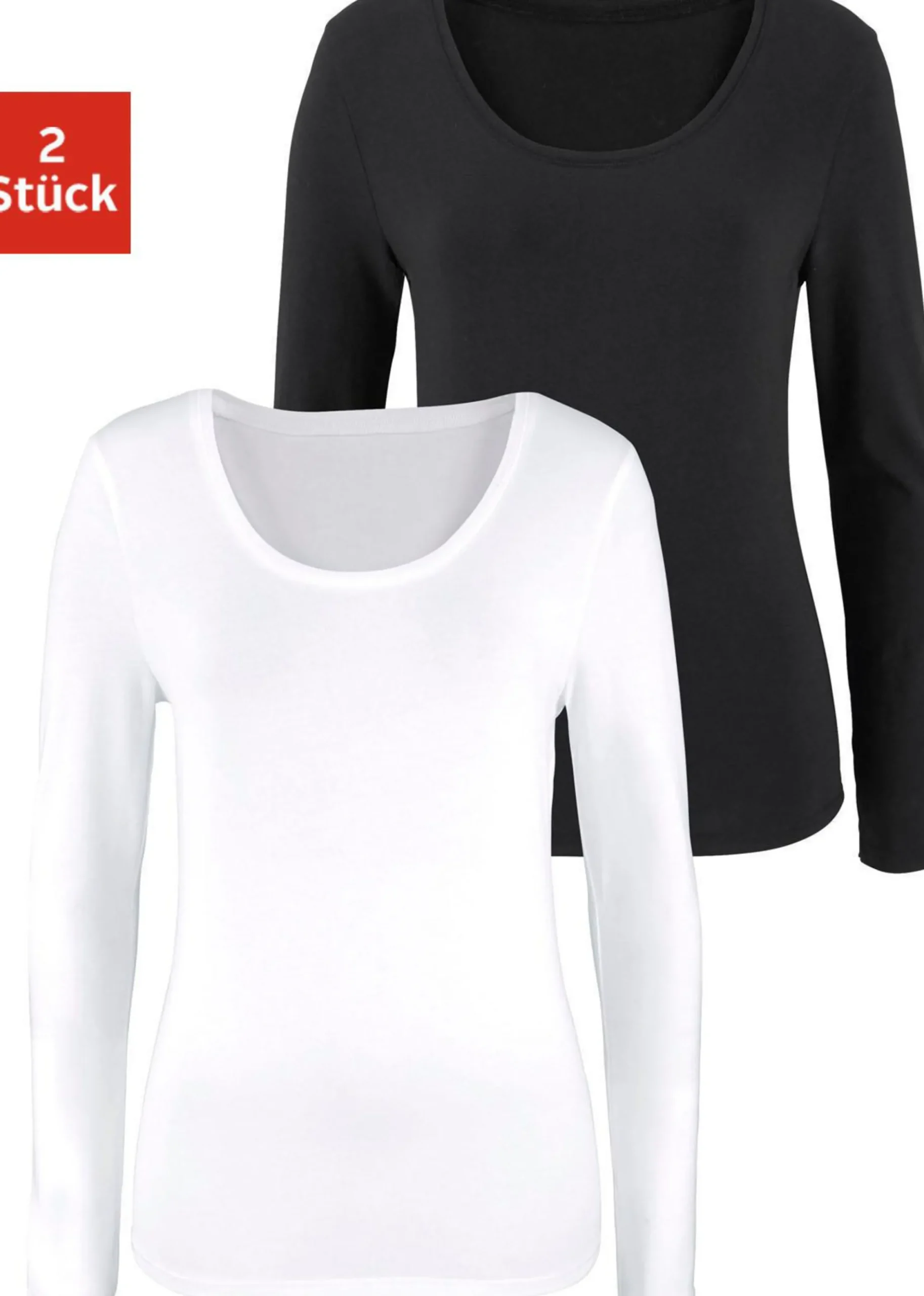 Strandmode|Vivance Langarmshirt schwarz,weiß