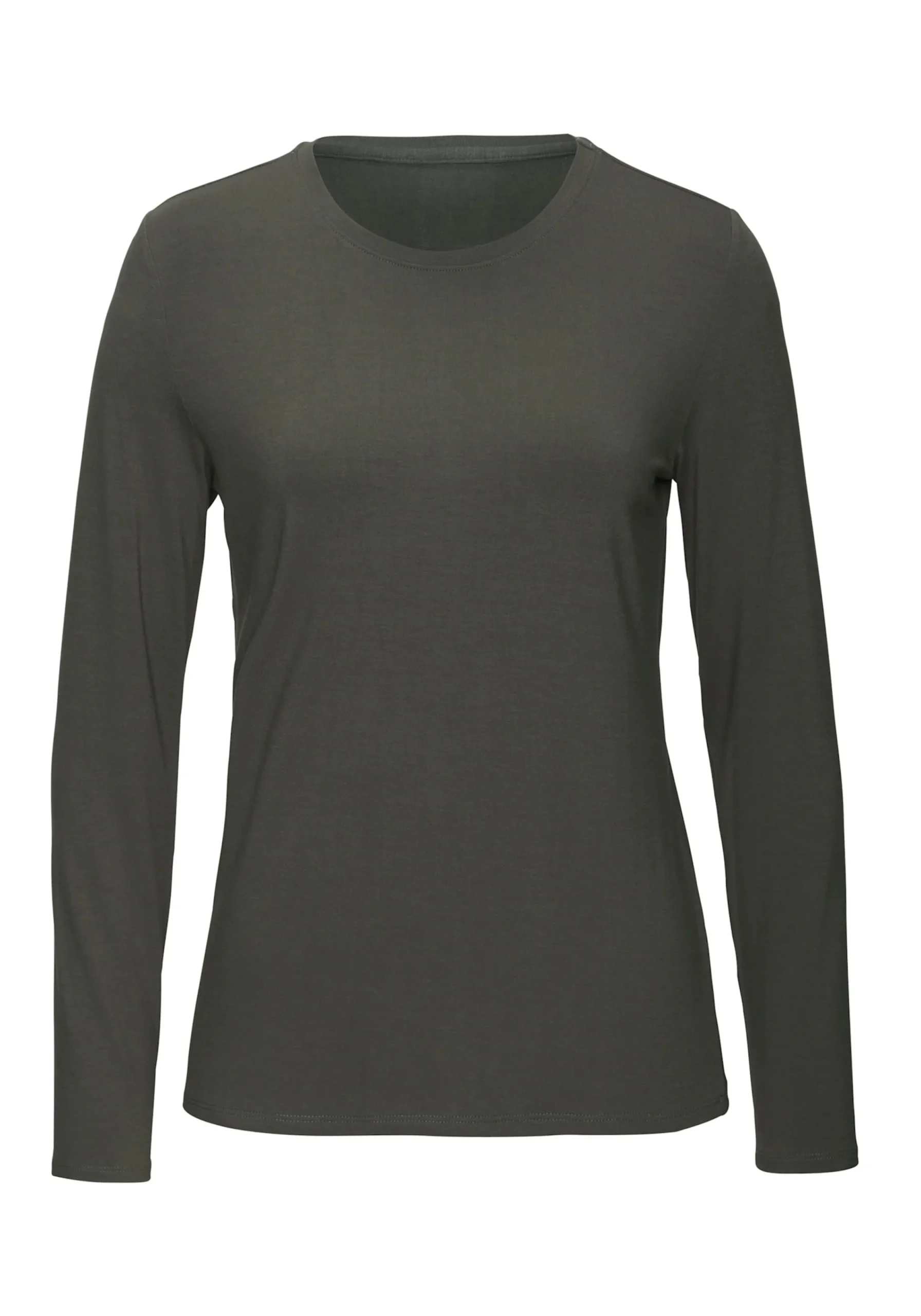 Strandmode|Shirts|LASCANA Langarmshirt graugrün,creme