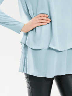 Shirts|heine Langarmshirt in 2-in-1-Optik hellblau