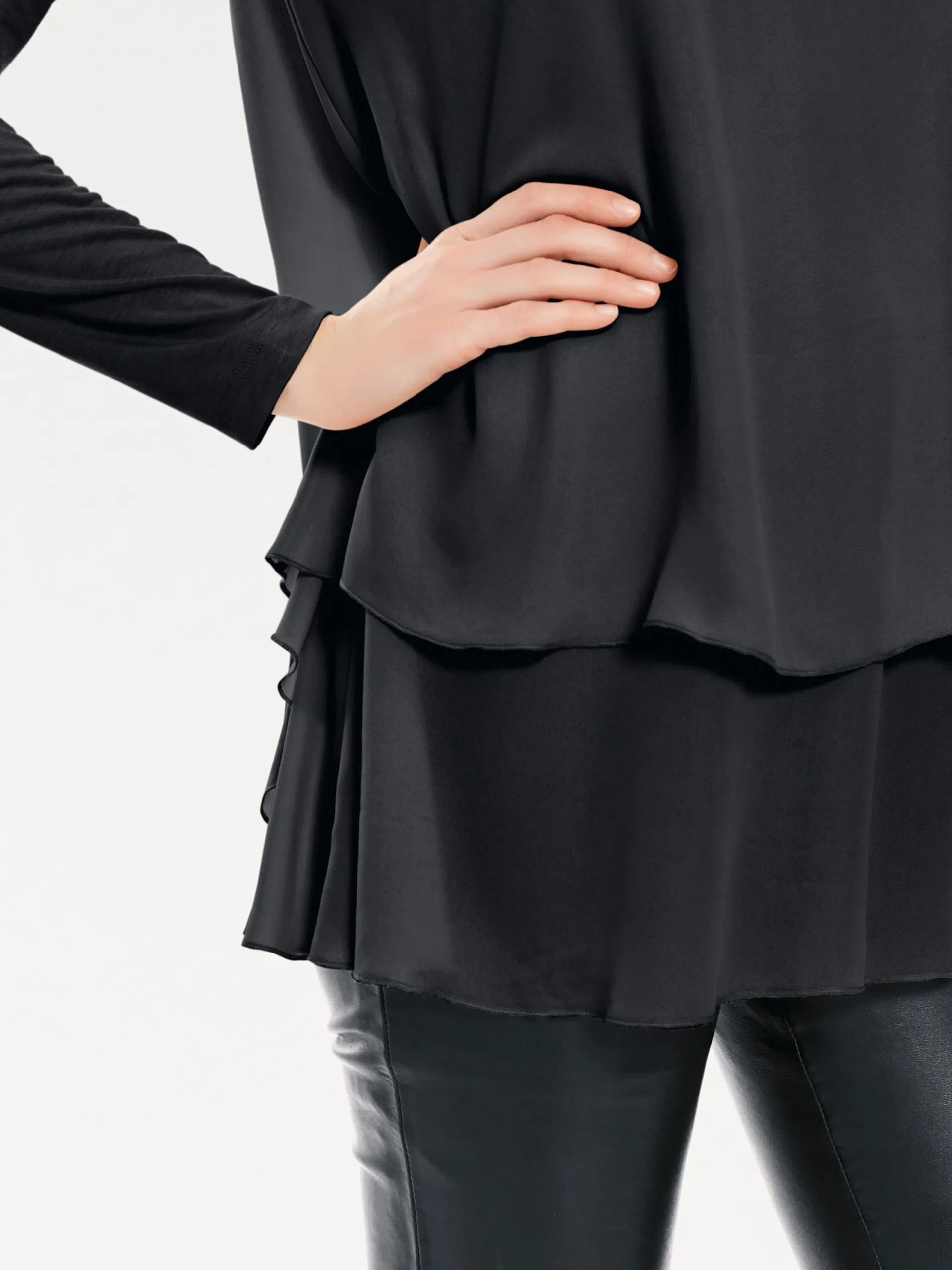 Shirts|heine Langarmshirt in 2-in-1-Optik schwarz