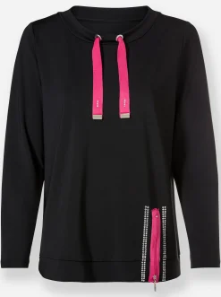 Shirts| Langarmshirt in knitterfreier Qualität schwarz
