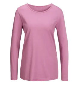 Basics| Langarmshirt in weiter Form rosenholz
