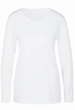 Basics| Langarmshirt in weiter Form weiß