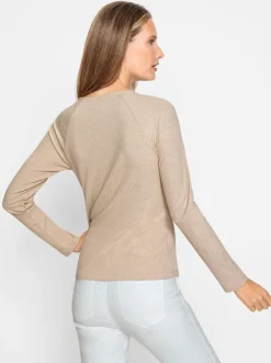 Shirts|heine Langarmshirt mit Cut-out-Elementen elfenbein