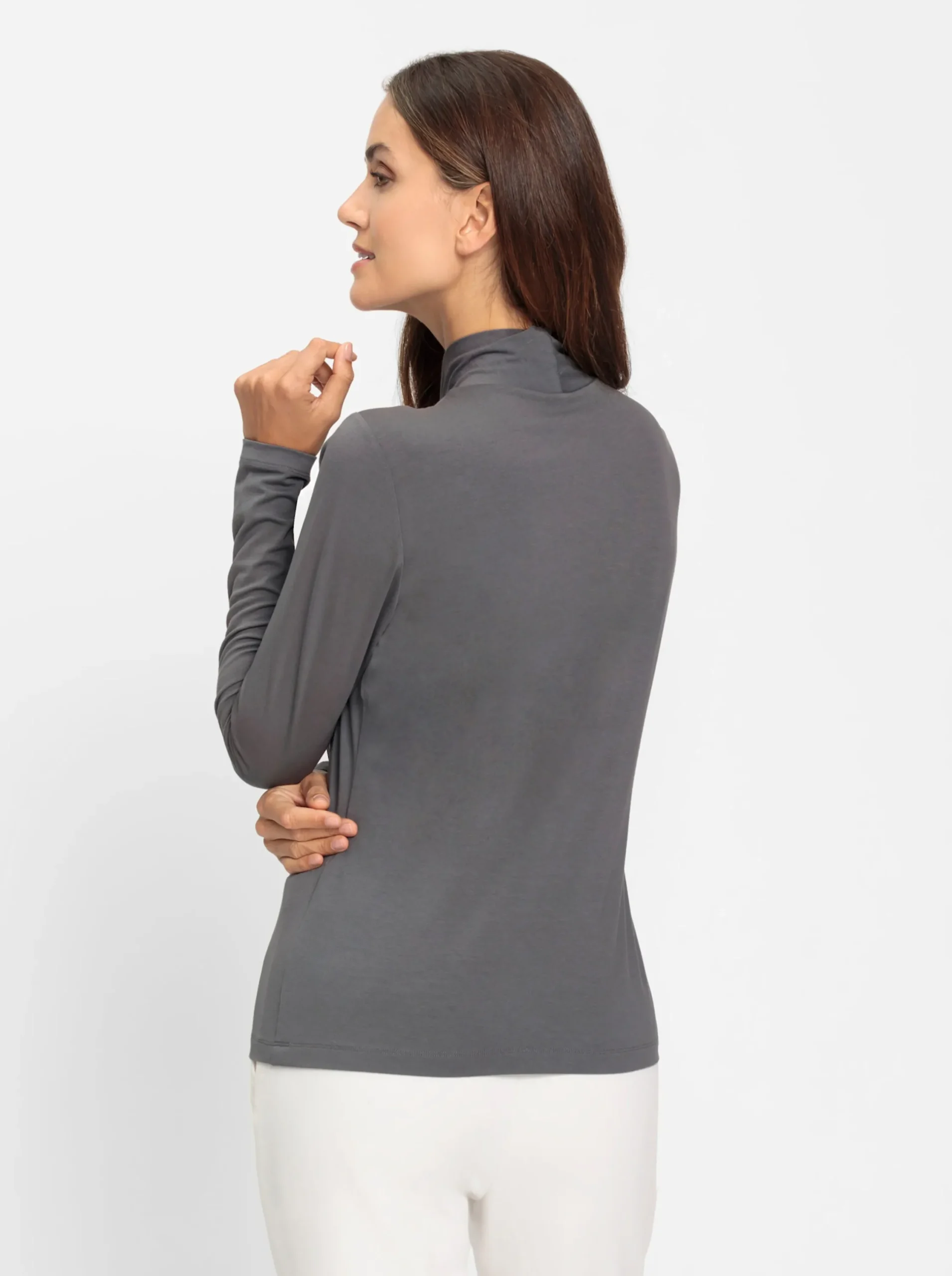 Shirts|heine Langarmshirt mit drapierten Falten anthrazit