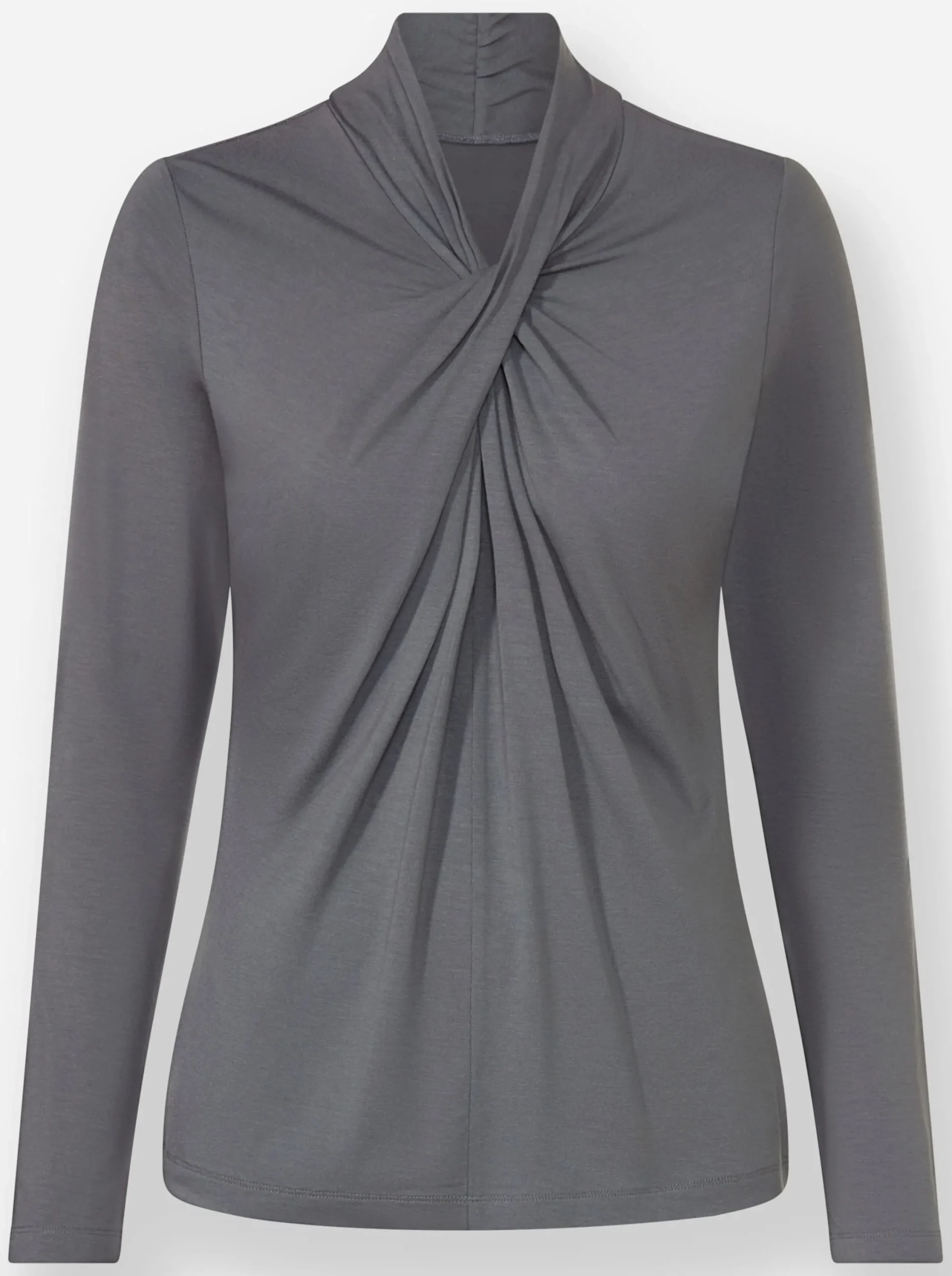 Shirts|heine Langarmshirt mit drapierten Falten anthrazit
