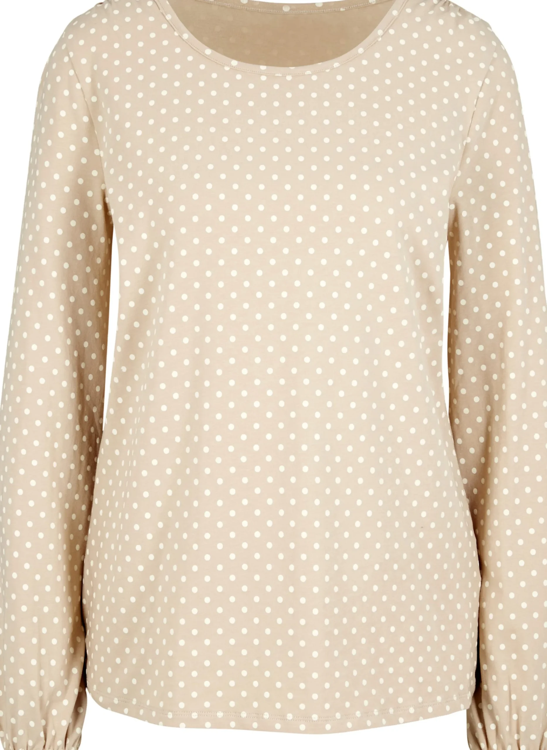 Shirts|heine Langarmshirt mit Gummizug am Ärmel kiesel