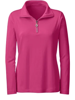 Shirts| Langarmshirt mit Schneeflocken-Anhänger fuchsia