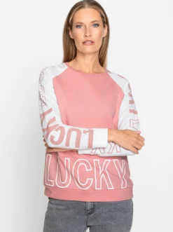 Pullover|Shirts|heine Langarmshirt mit Statement-Print rosenquarz