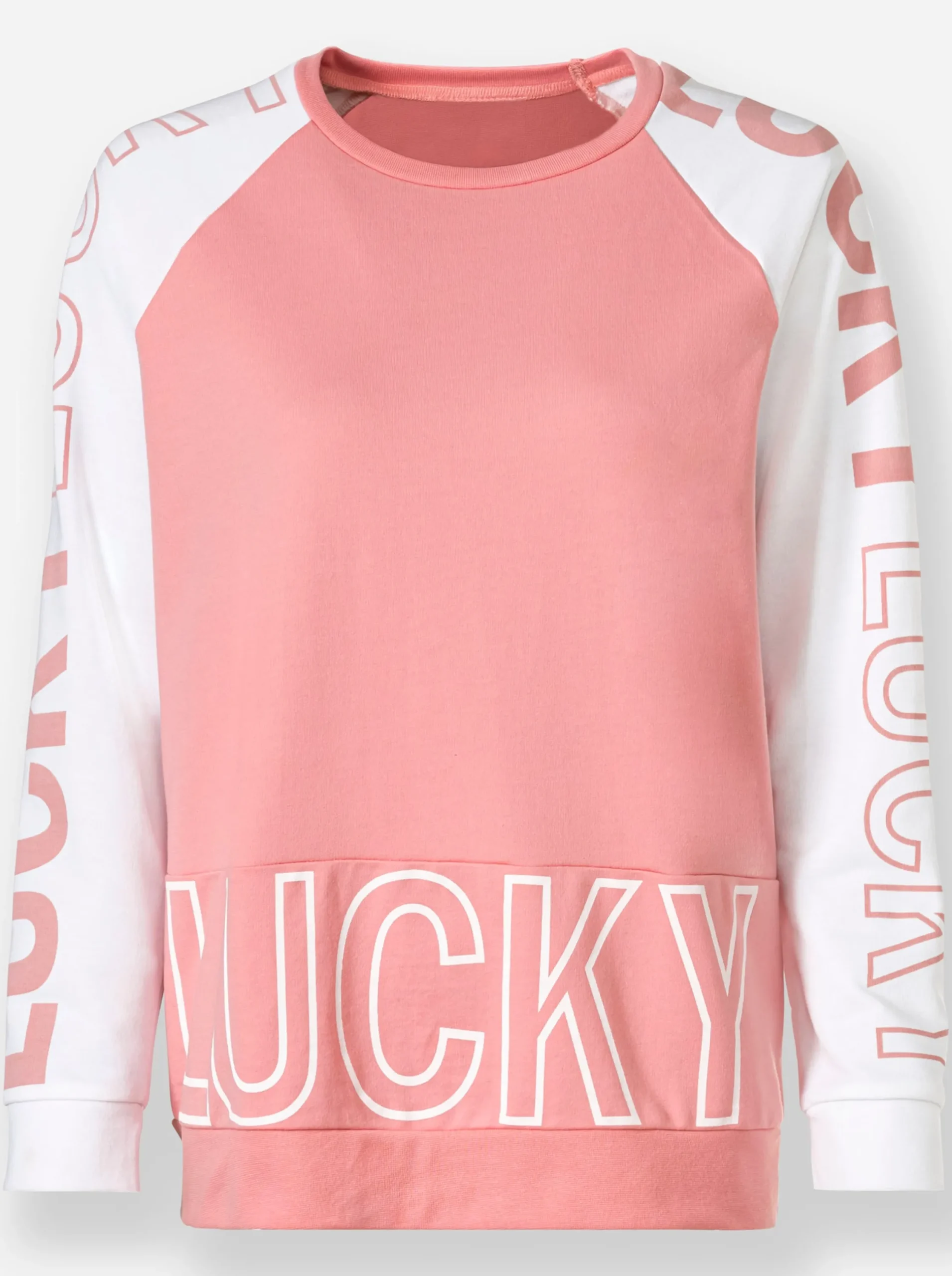 Pullover|Shirts|heine Langarmshirt mit Statement-Print rosenquarz