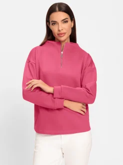 Shirts|heine Langarmshirt mit Stehkragen fuchsia