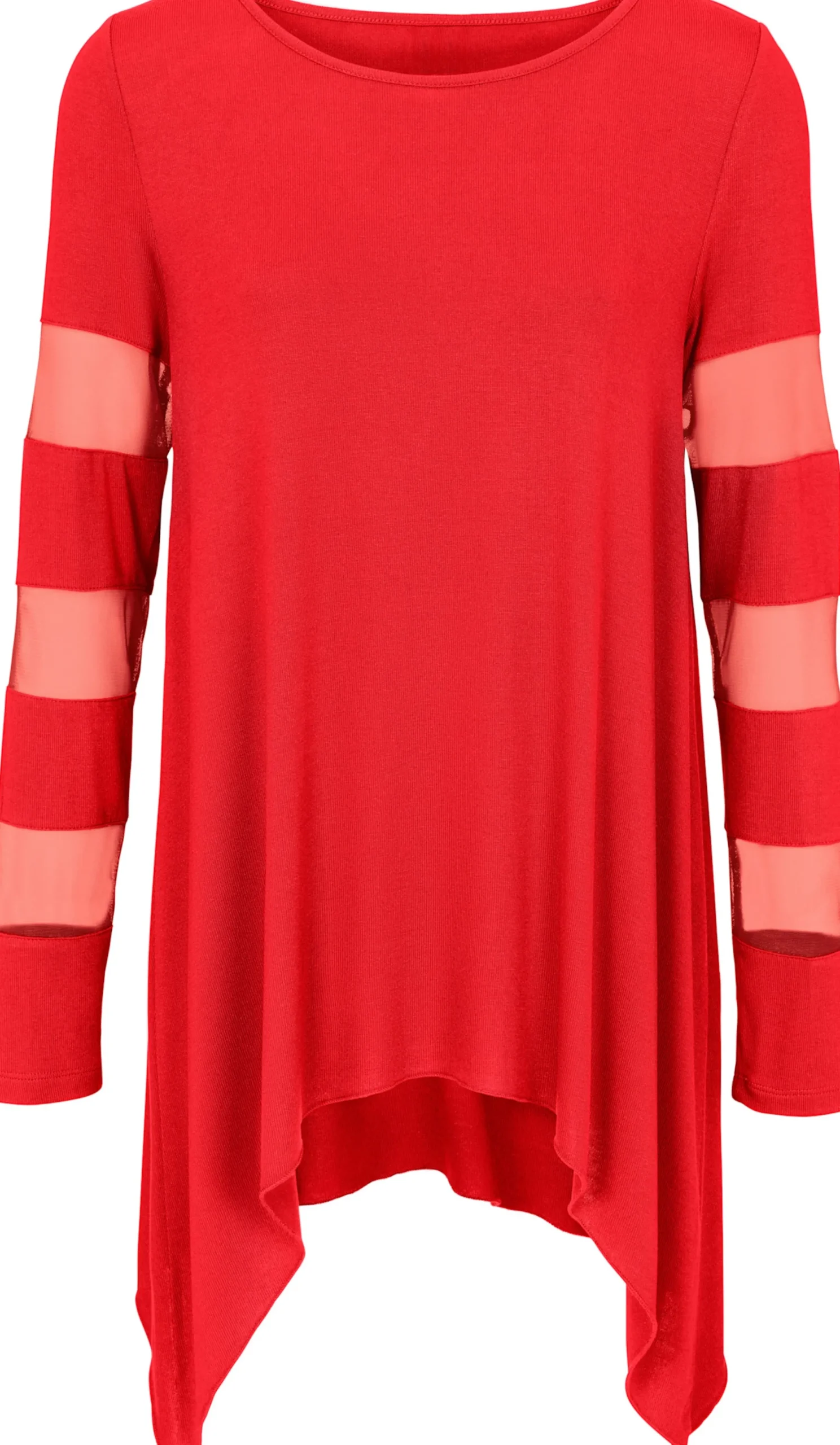Shirts|heine Langarmshirt mit transparenten Einsätzen rot