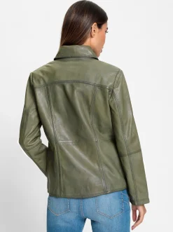 Ledershop|Blazer|heine Lederblazer khaki