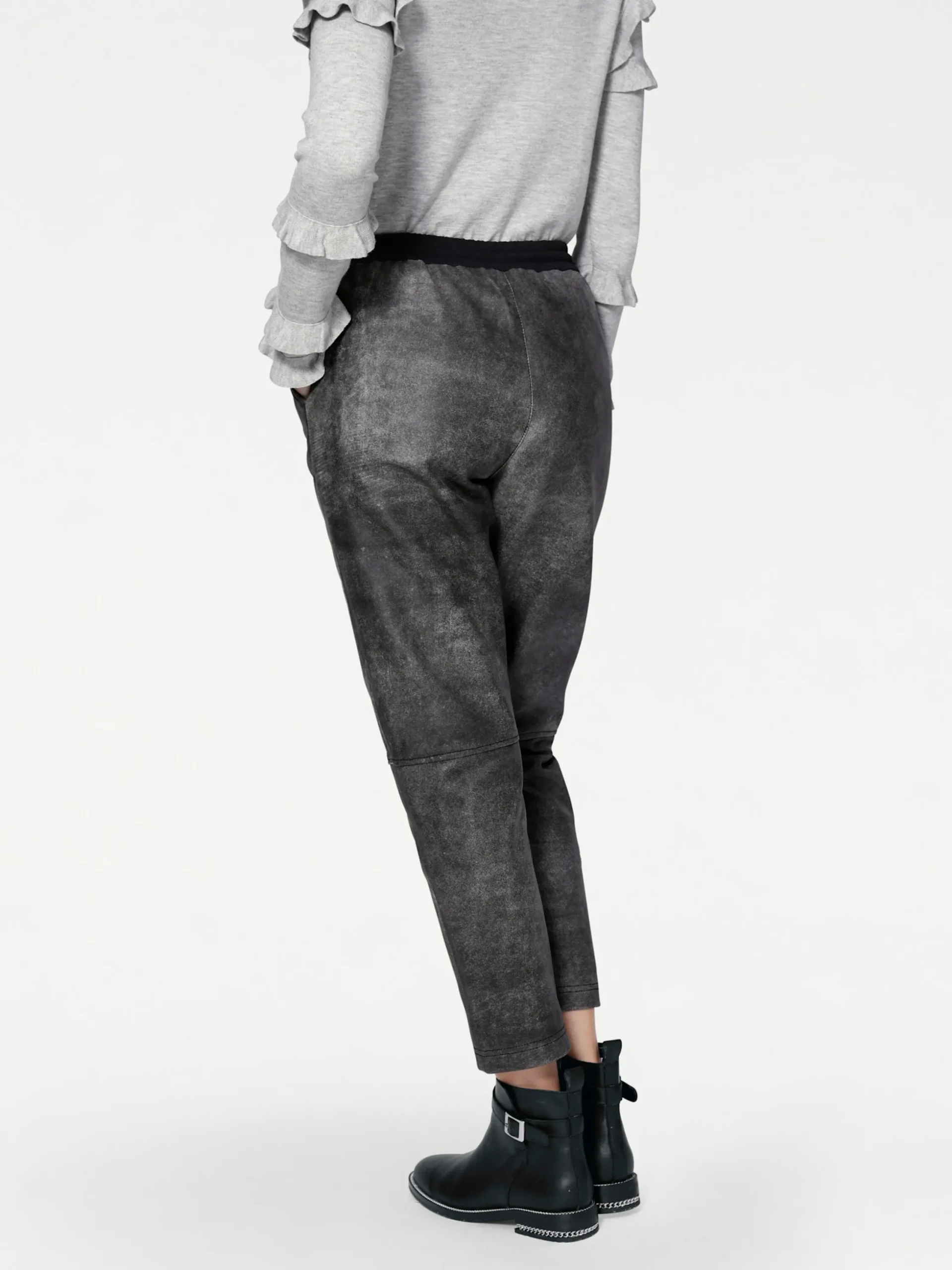 Ledershop|heine Lederhose grau