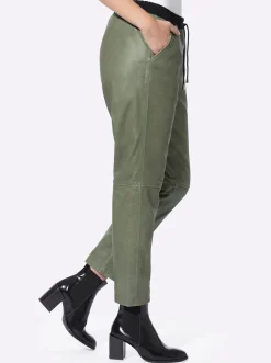 Ledershop|heine Lederhose khaki