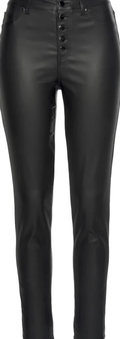 Lederimitat|LASCANA Lederimitathose schwarz