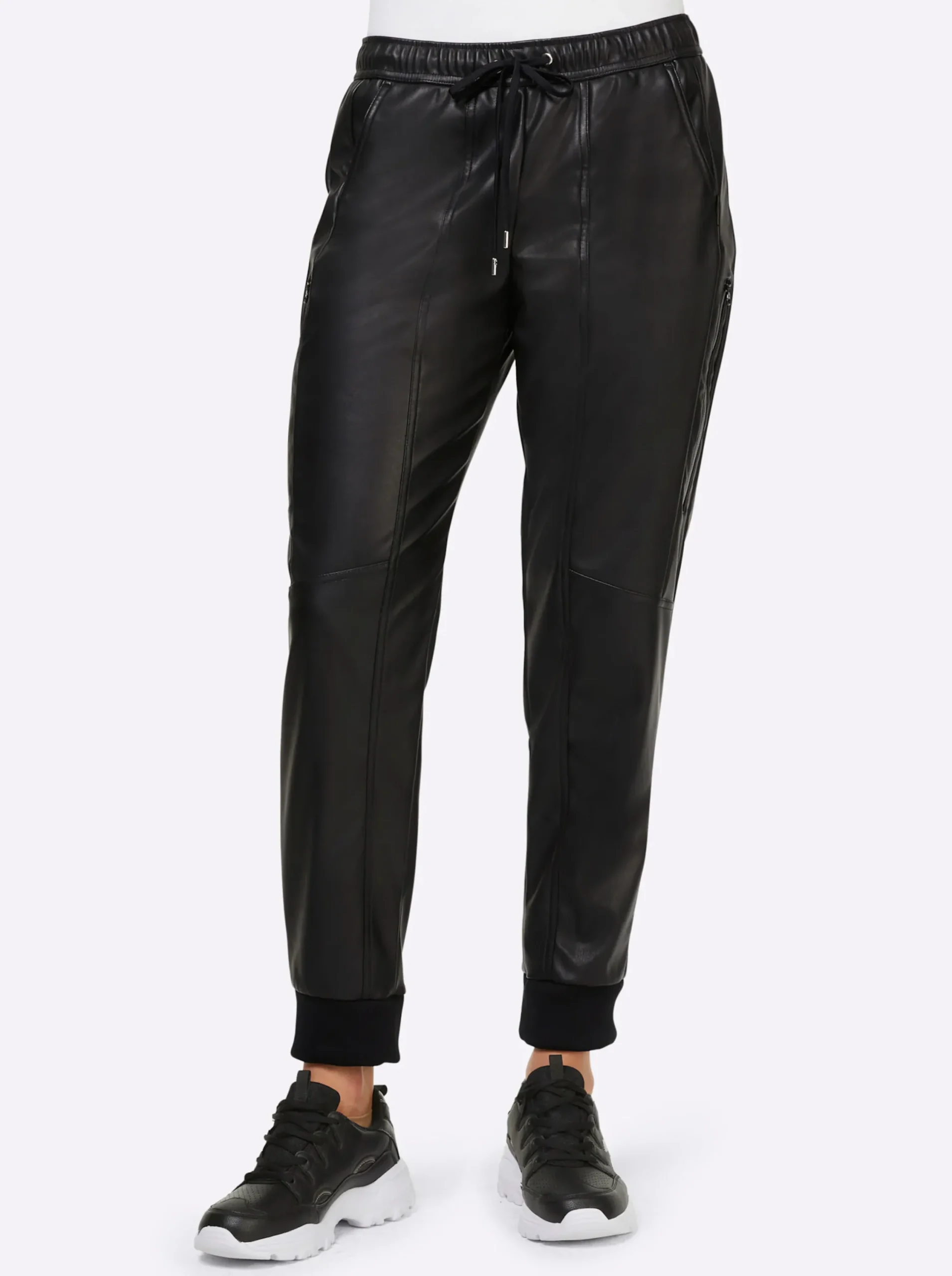 Lederimitat|Hosen|heine Lederimitathose schwarz